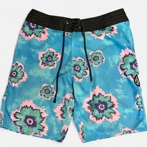 Volcom Men’s Size 28 Stoney Swim Trunks Teal Boardshorts